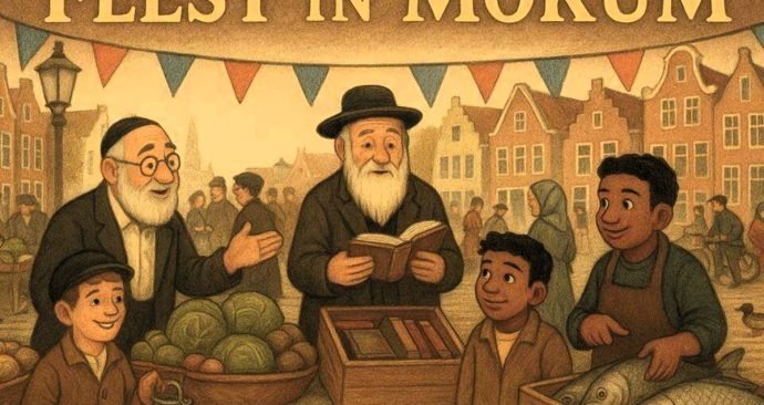 Feest in Mokum Beeld een AI-illustratie van Elisha Loonstein