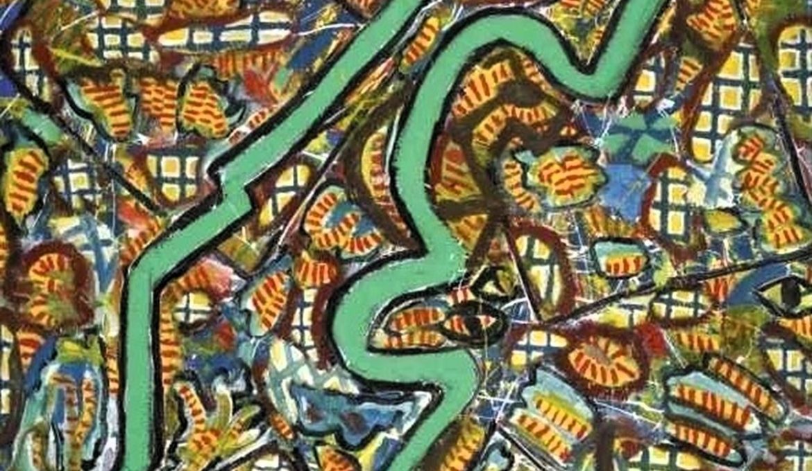 David Reeb – Green line with ants – 1985 – kopie
