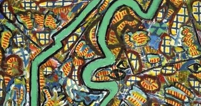 David Reeb – Green line with ants – 1985 – kopie