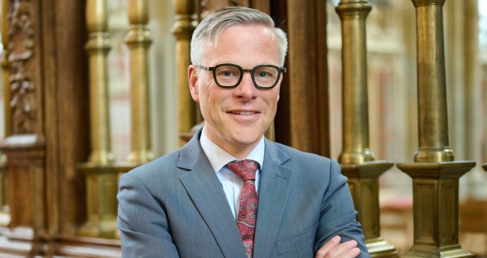 Kampen, 11 mei 2023. Arnold Huijgen in de Bovenkerk.